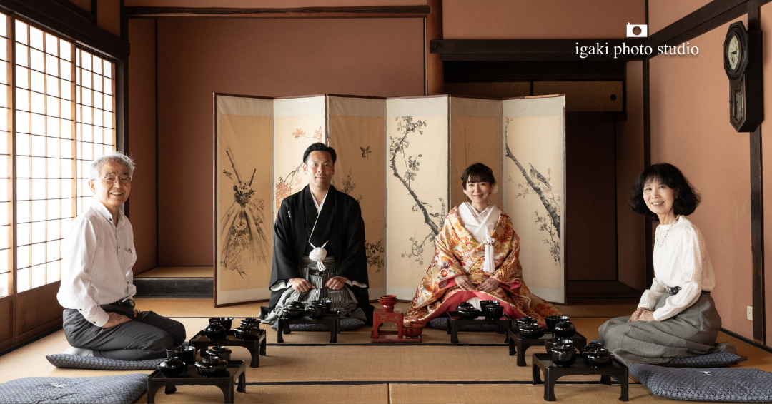 出石史料館で婚礼の祝膳の展示で前撮り